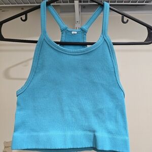 2 High Neck Ribbed Crop Tank Top